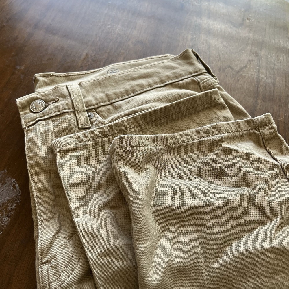 Levi's 505 Regular Fit Mens 34x32 Jeans Beige Tapered Slim Fit